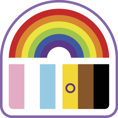 Hand drawn rainbow sticker