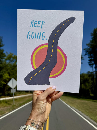 Keep Going Roads Print, close-up detail