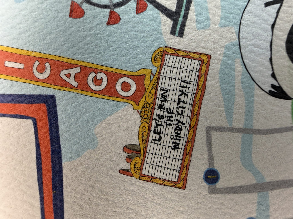 Chicago Course Map Print (Limited Edition), close-up detail
