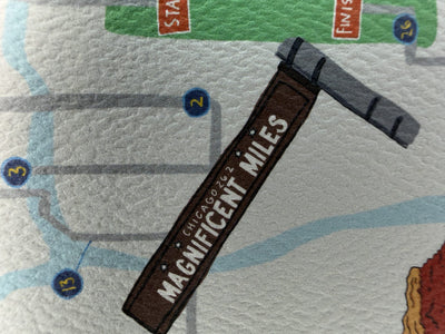 Chicago Course Map Print (Limited Edition), close-up detail (2)