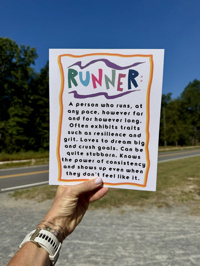 Definition of a Runner Print styled at home