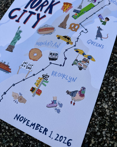 NYC Course Map Print (Limited Edition), close-up detail
