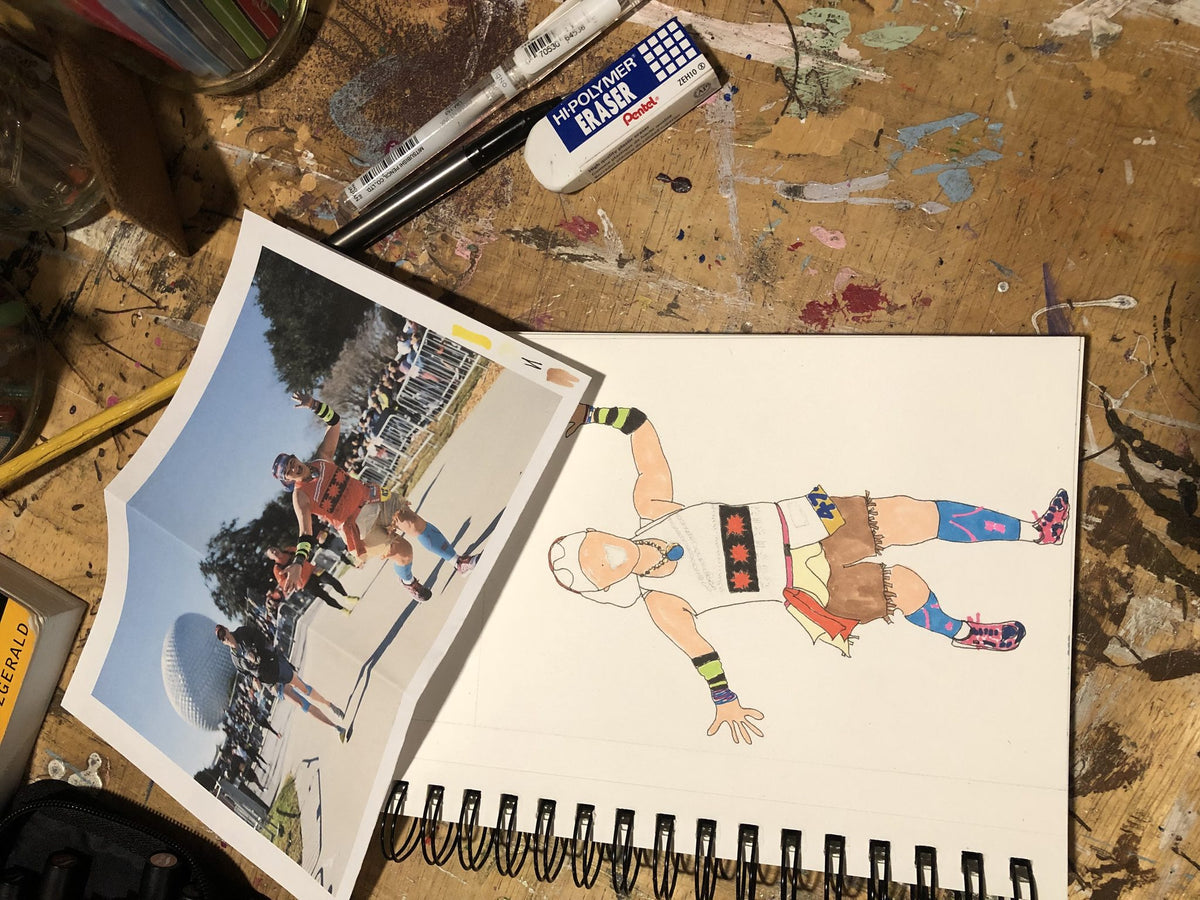 Custom Runner Portrait, close-up detail