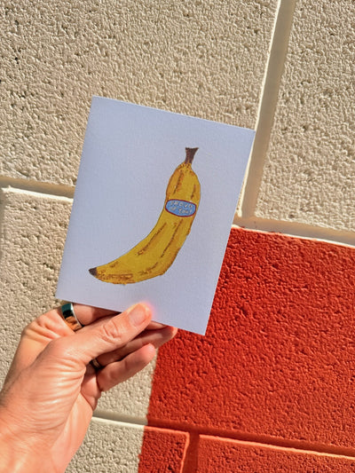 Proud Banana Card styled at home