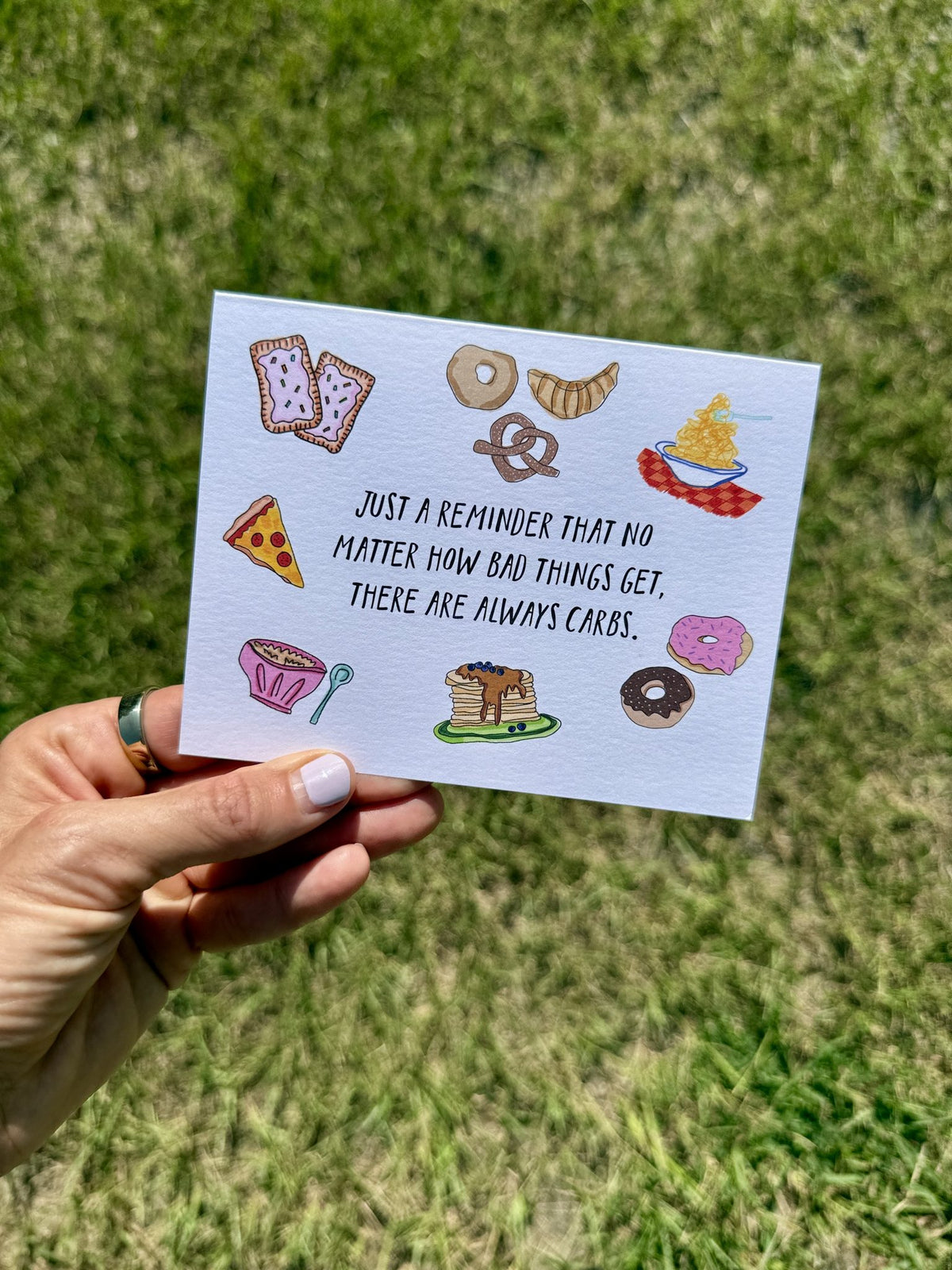 Always Carbs Card styled at home (2)