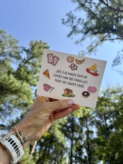 Always Carbs Card styled at home