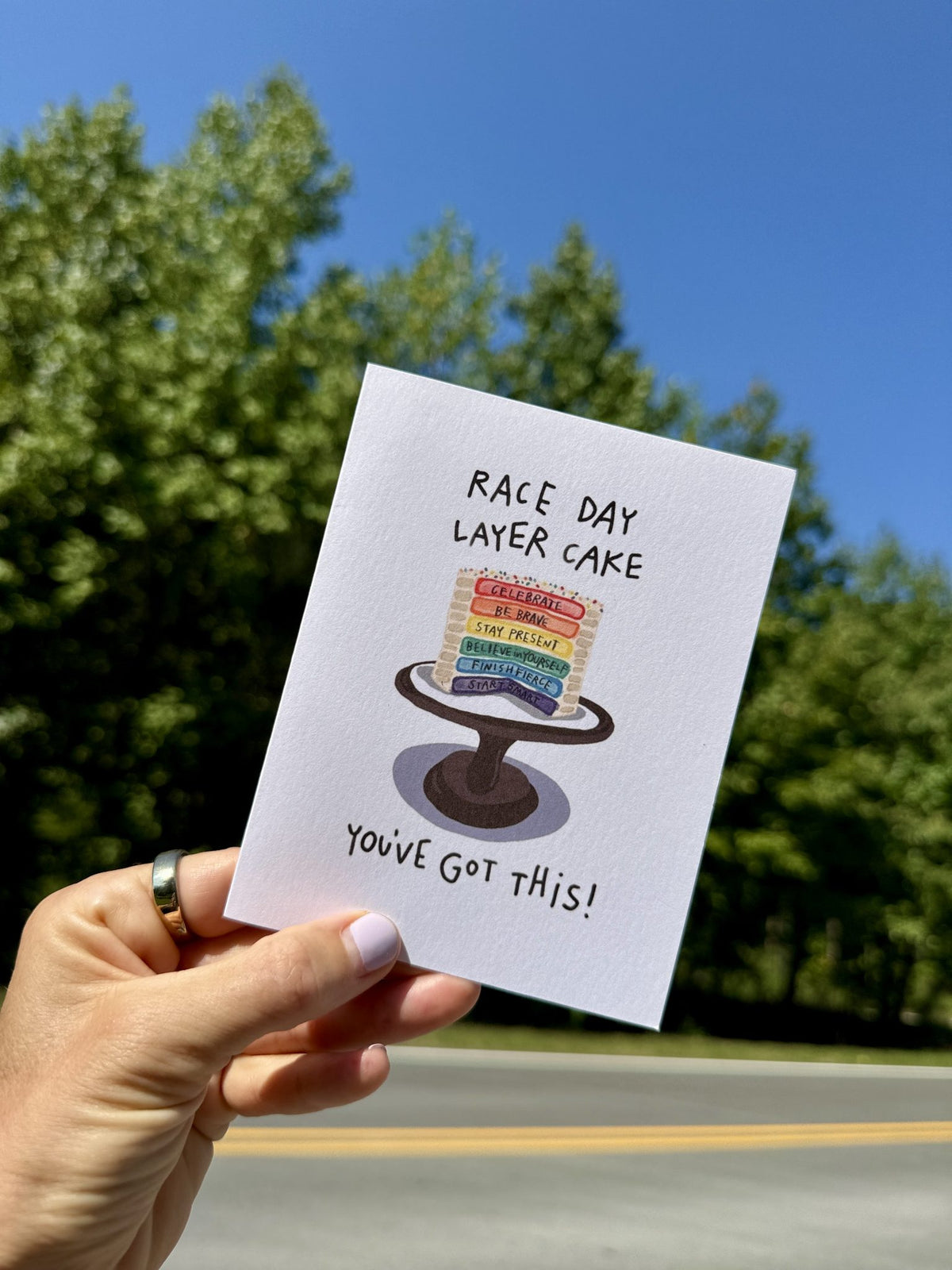 Race Day Layer Cake Card styled at home (2)