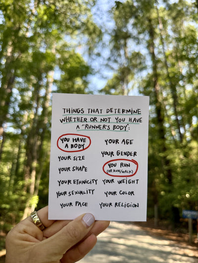 Runner's Body Card styled at home