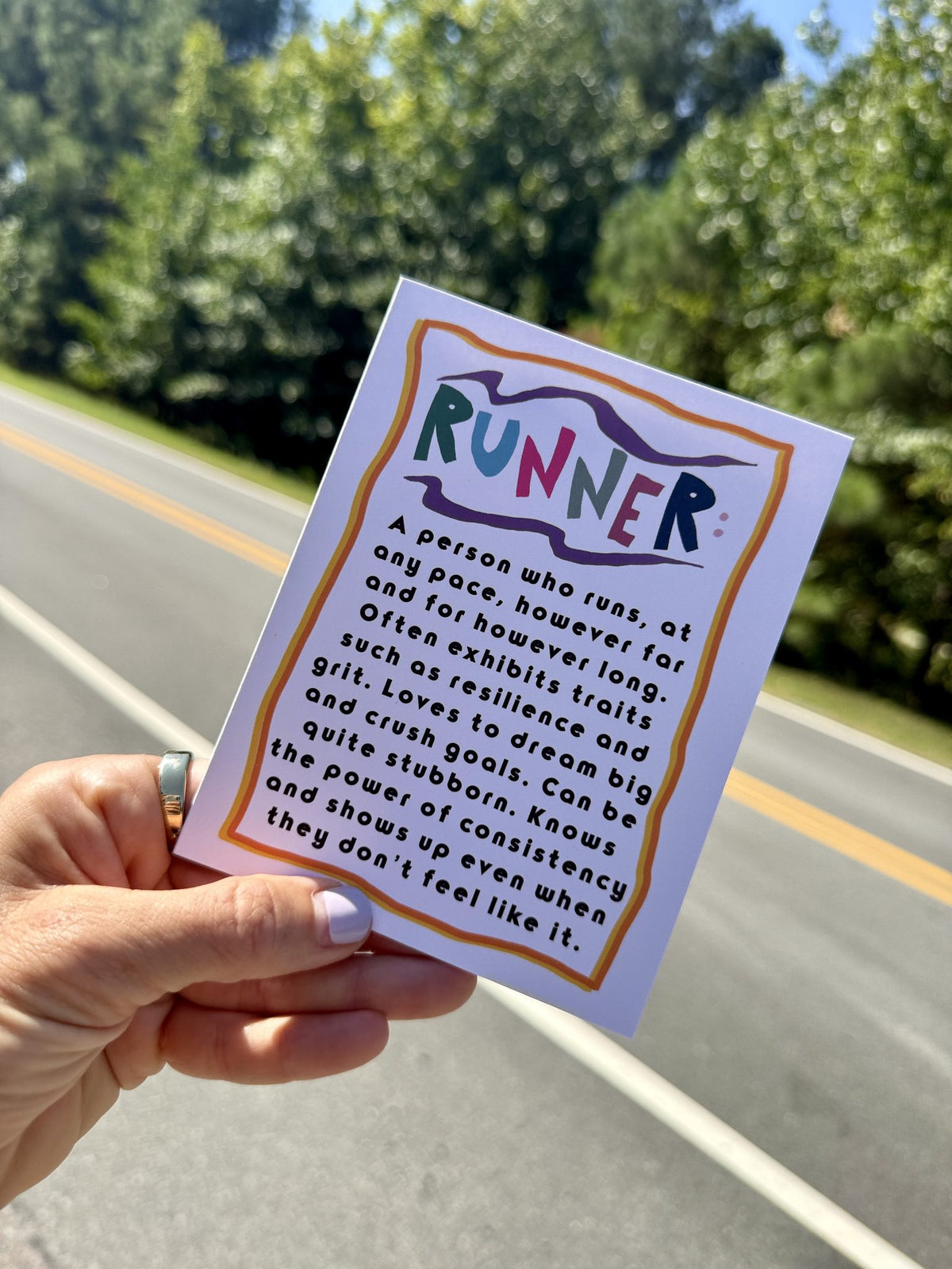 Definition of a Runner Card styled at home (2)