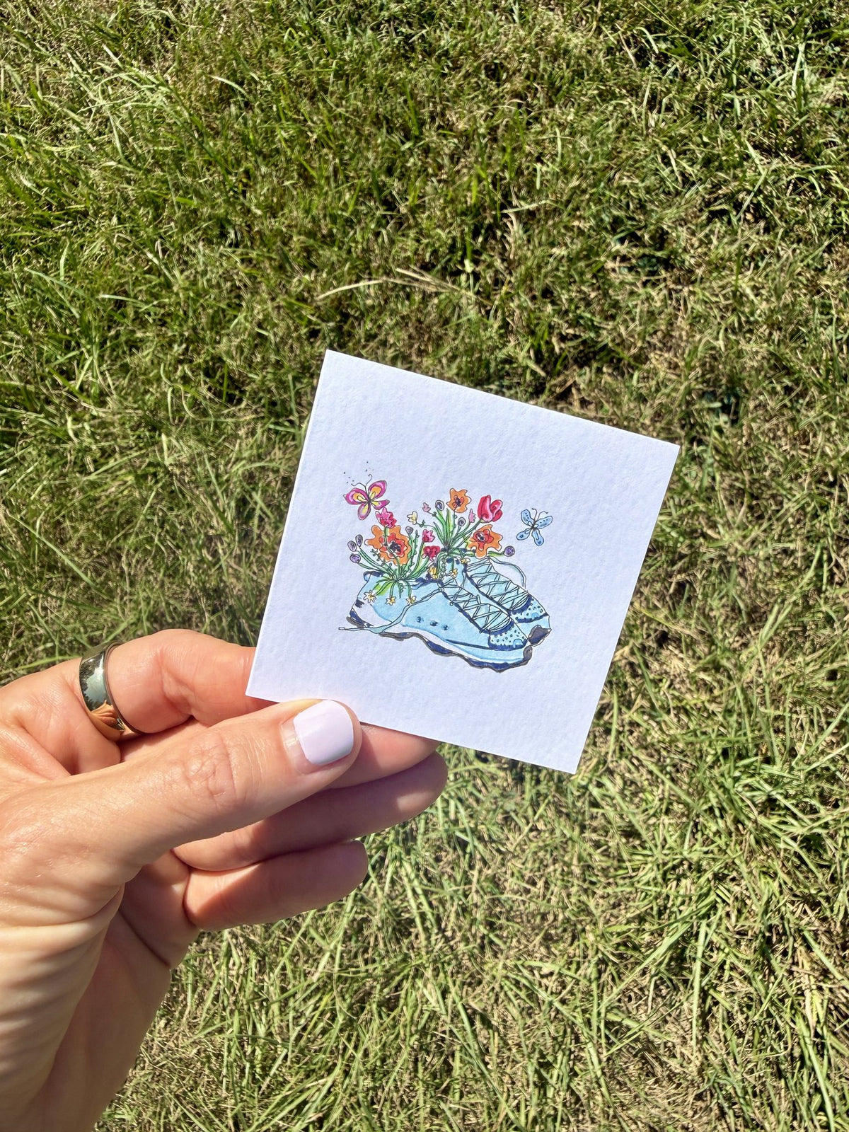 Wildflower Shoes Mini Card styled at home