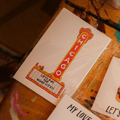 Let's Run The Windy City - Chicago Theater Mini Print styled at home