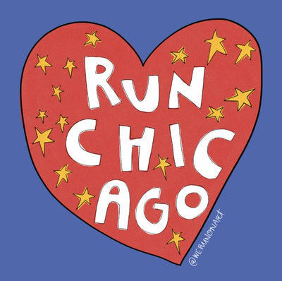 Run Chicago Heart Mini Print