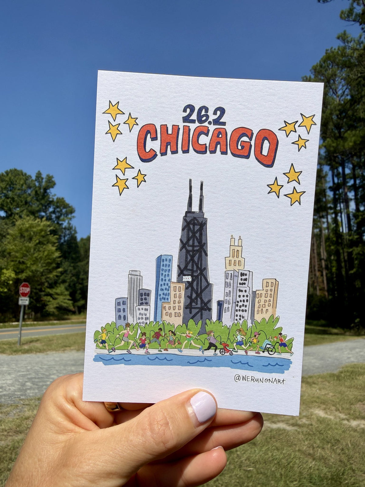26.2 Chicago Mini Print styled at home