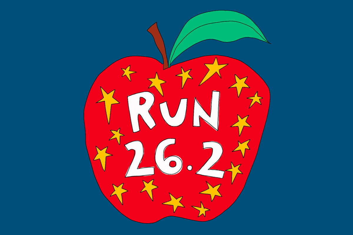 NYC Run 26.2 Apple Mini Print