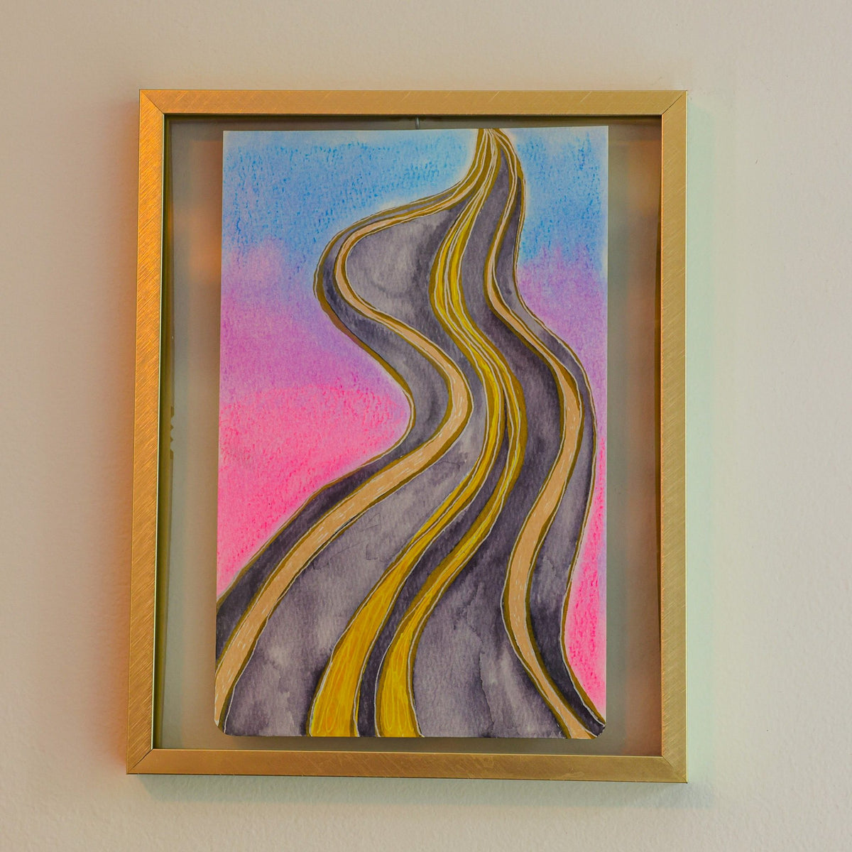 Sunset Road original artwork, close-up detail