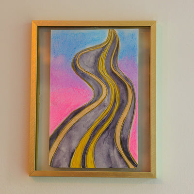 Sunset Road original artwork, close-up detail