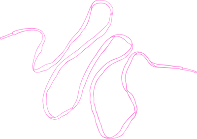 Line drawing of a pair of running shorts, in pink