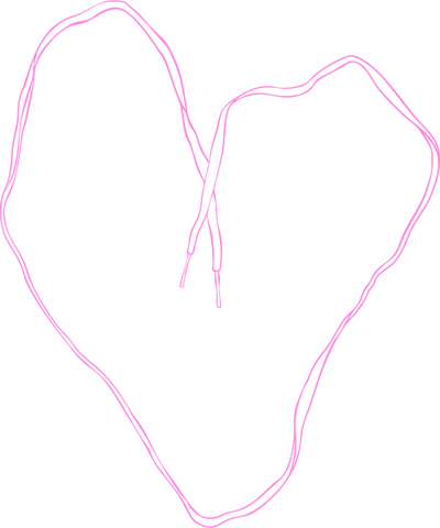 Line drawing of a heart, in pink