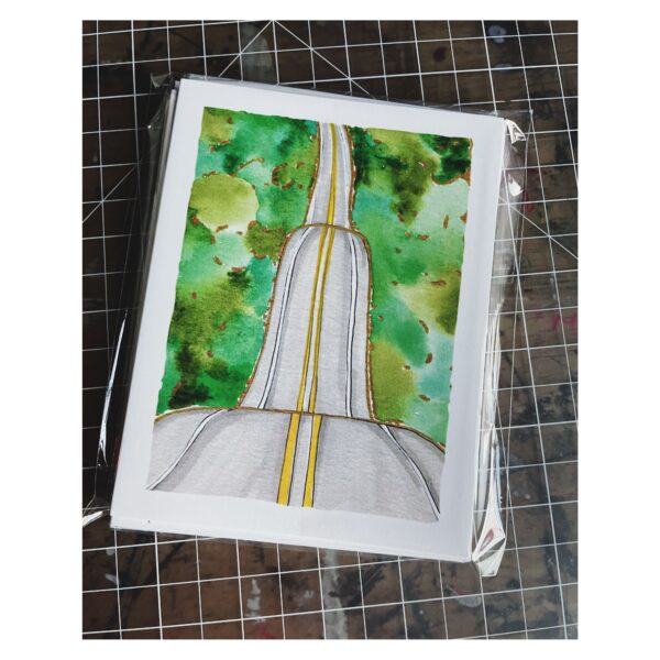 watercolor roads - 6 pack of notecards - Image 2