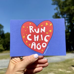 Run Chicago Heart Mini Print