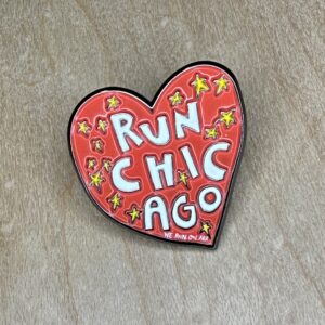 Run Chicago Heart Lapel Pin