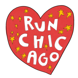 Run Chicago Heart Sticker