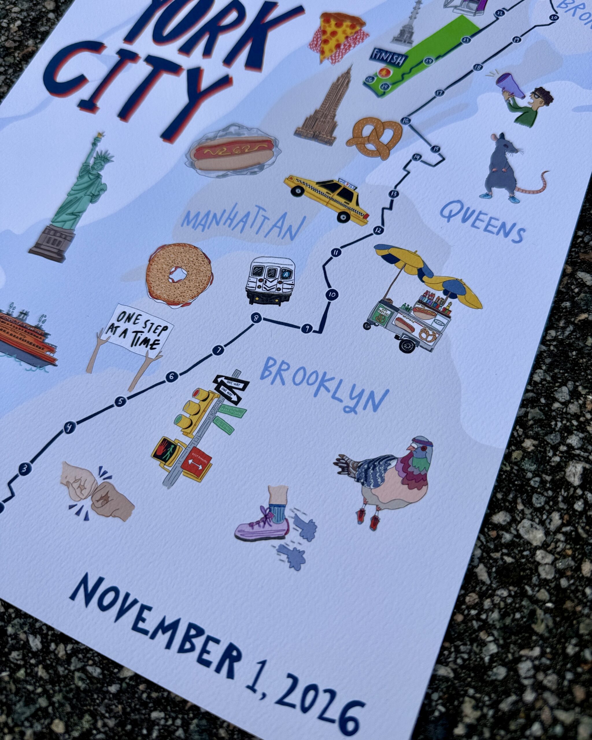 NYC Course Map Print (Limited Edition) - Image 2